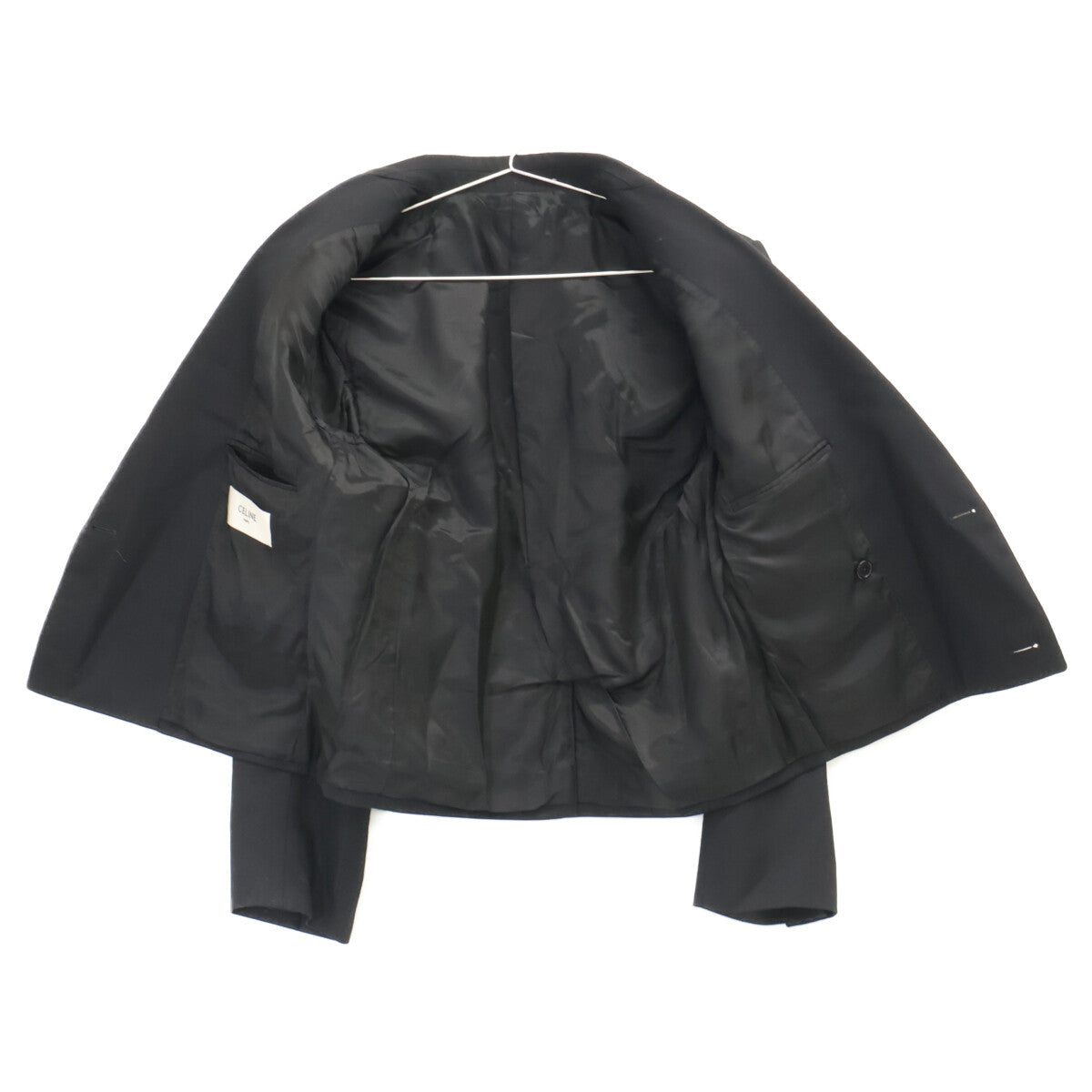 CELINE セリーヌ 【美品/国内正規】V15H650D 38NO ウールギャバジン コロンヌ ダブルブレスト ジャケット ジャケット