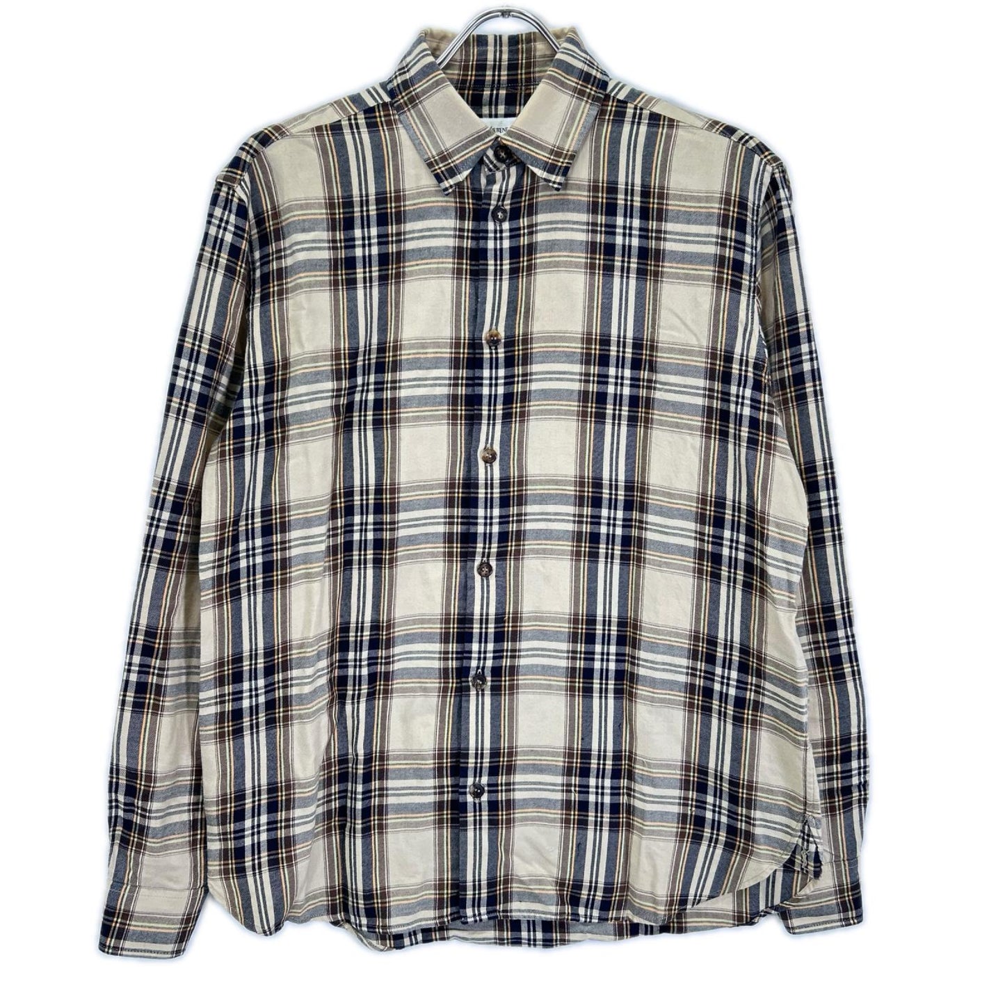 SAINT LAURENT PARIS サンローランパリ 838890 25FW ブラウン×ベージュ カサンドラ ラヴァリエールシャツ トップス