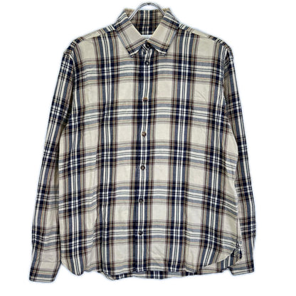 SAINT LAURENT PARIS サンローランパリ 838890 25FW ブラウン×ベージュ カサンドラ ラヴァリエールシャツ トップス