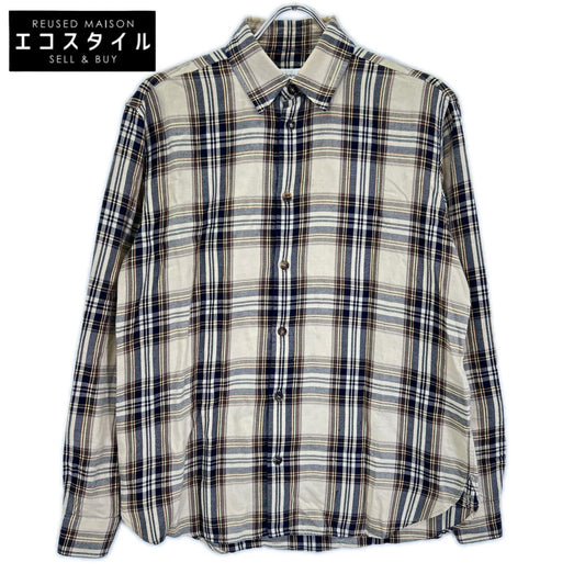 SAINT LAURENT PARIS サンローランパリ 838890 25FW ブラウン×ベージュ カサンドラ ラヴァリエールシャツ トップス
