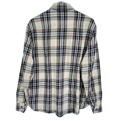 SAINT LAURENT PARIS サンローランパリ 838890 25FW ブラウン×ベージュ カサンドラ ラヴァリエールシャツ トップス