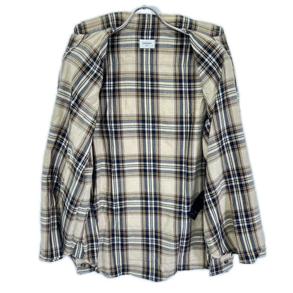 SAINT LAURENT PARIS サンローランパリ 838890 25FW ブラウン×ベージュ カサンドラ ラヴァリエールシャツ トップス