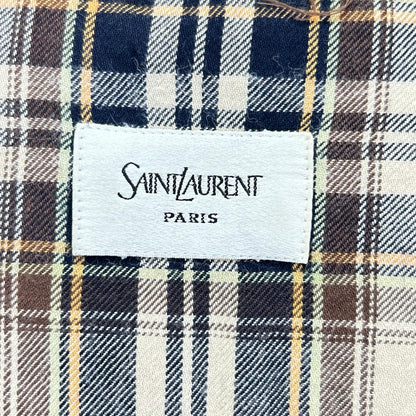 SAINT LAURENT PARIS サンローランパリ 838890 25FW ブラウン×ベージュ カサンドラ ラヴァリエールシャツ トップス