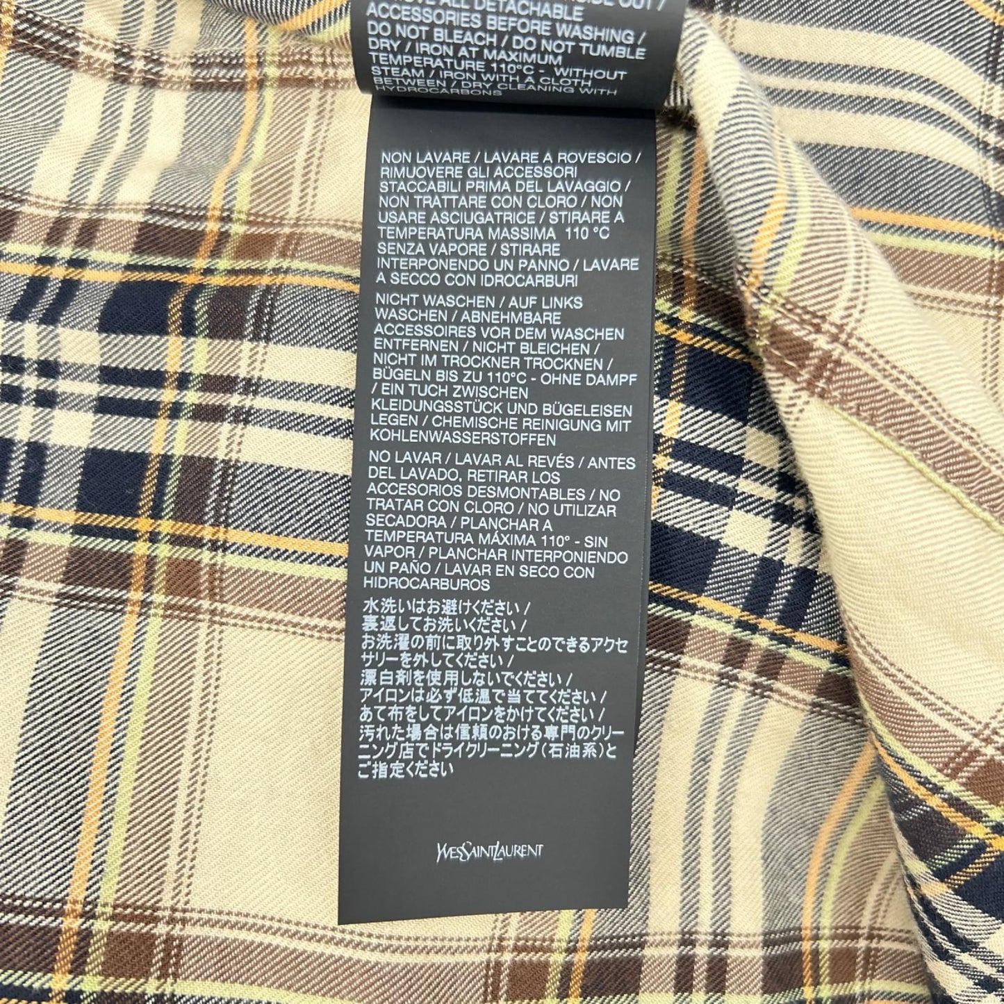 SAINT LAURENT PARIS サンローランパリ 838890 25FW ブラウン×ベージュ カサンドラ ラヴァリエールシャツ トップス