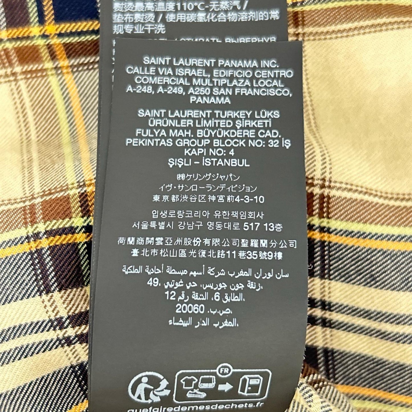 SAINT LAURENT PARIS サンローランパリ 838890 25FW ブラウン×ベージュ カサンドラ ラヴァリエールシャツ トップス