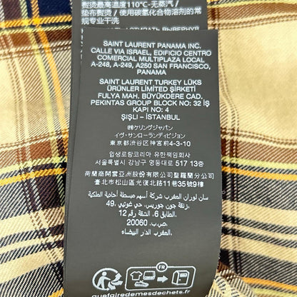 SAINT LAURENT PARIS サンローランパリ 838890 25FW ブラウン×ベージュ カサンドラ ラヴァリエールシャツ トップス