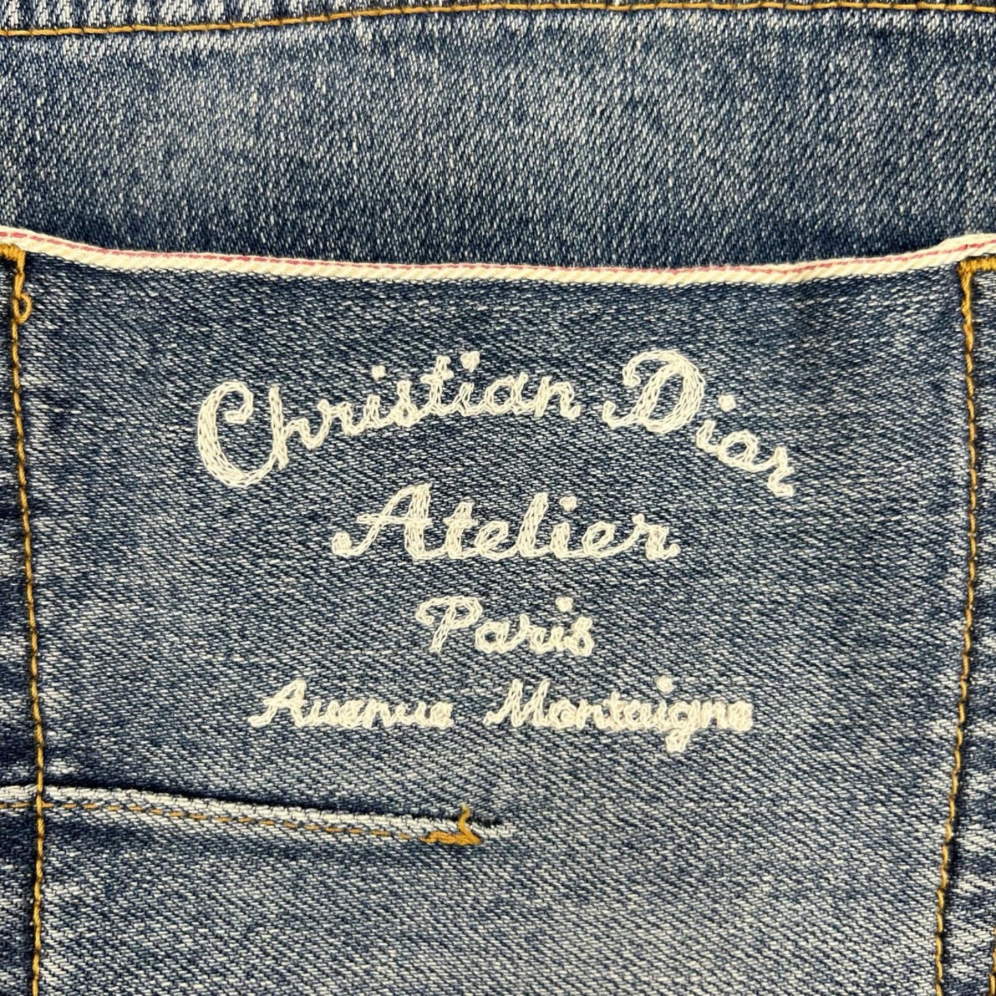 DIOR ディオール 213DS15AY988 アトリエ SLIM17 REGULAR レザーパッチ デニムパンツ ボトムス