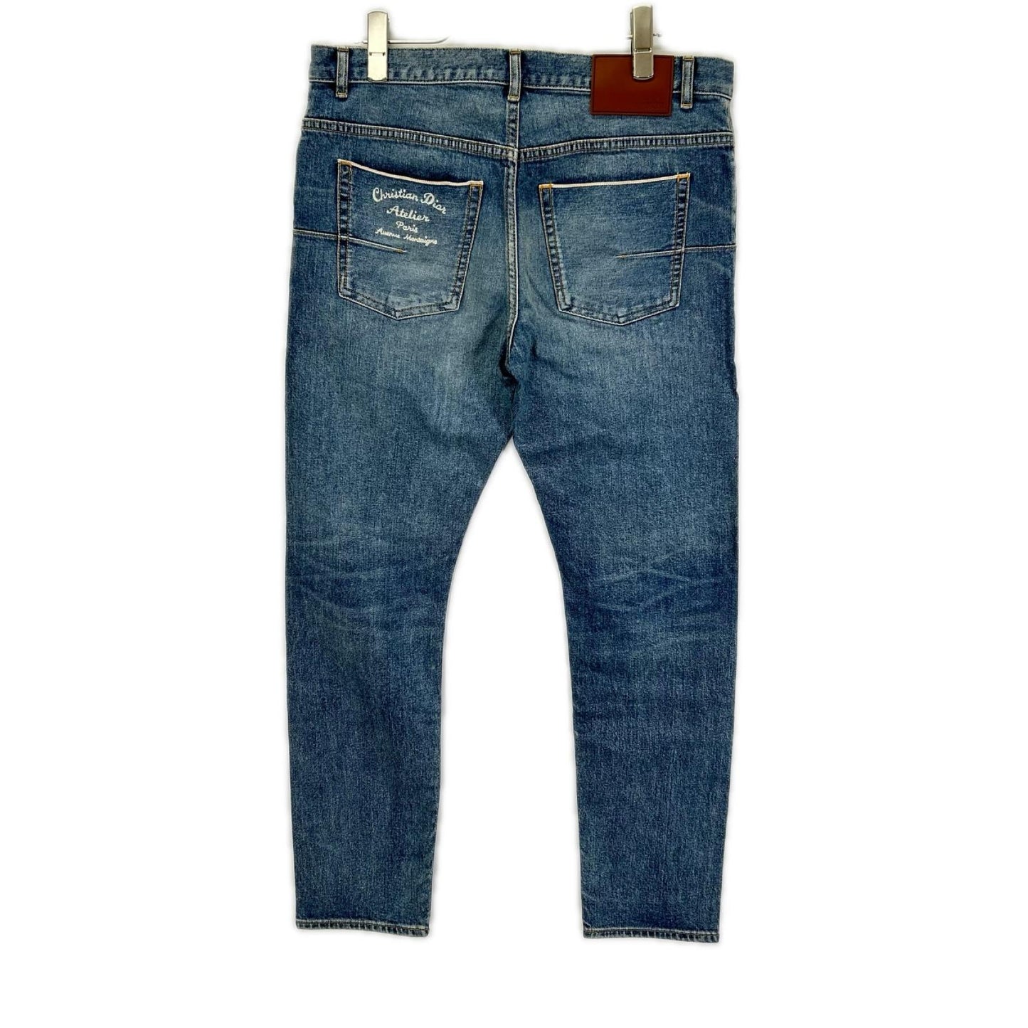DIOR ディオール 213DS15AY988 アトリエ SLIM17 REGULAR レザーパッチ デニムパンツ ボトムス