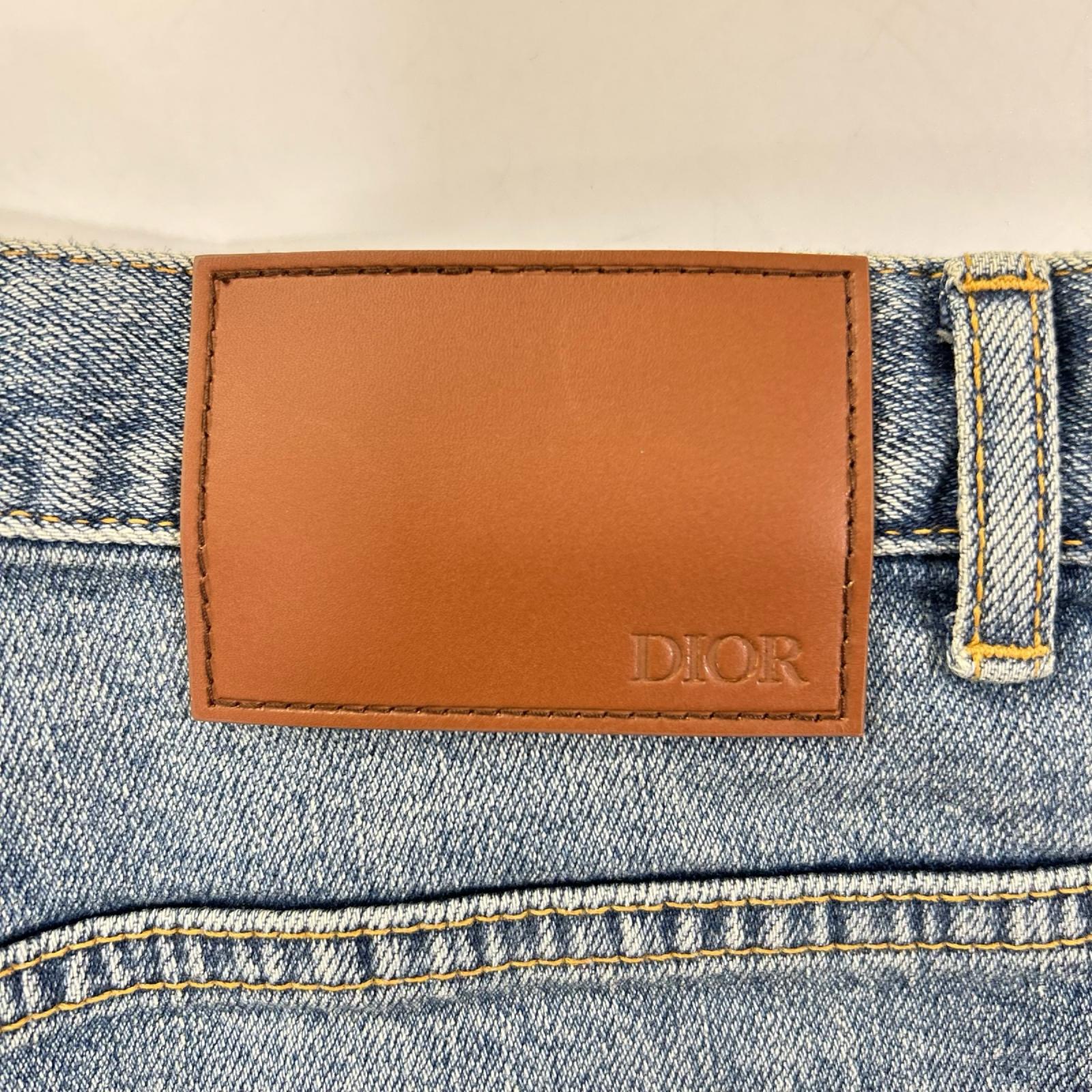 DIOR ディオール 213DS15AY988 アトリエ SLIM17 REGULAR レザーパッチ デニムパンツ ボトムス