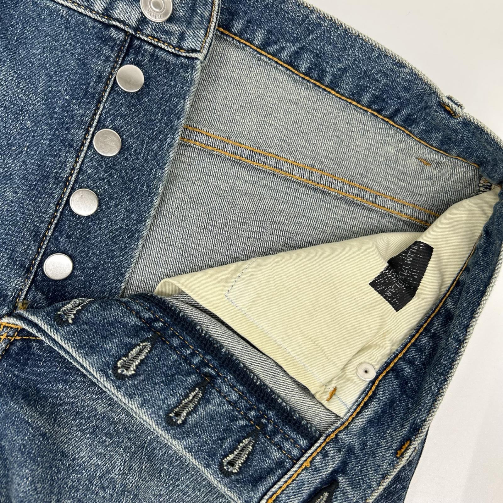 DIOR ディオール 213DS15AY988 アトリエ SLIM17 REGULAR レザーパッチ デニムパンツ ボトムス