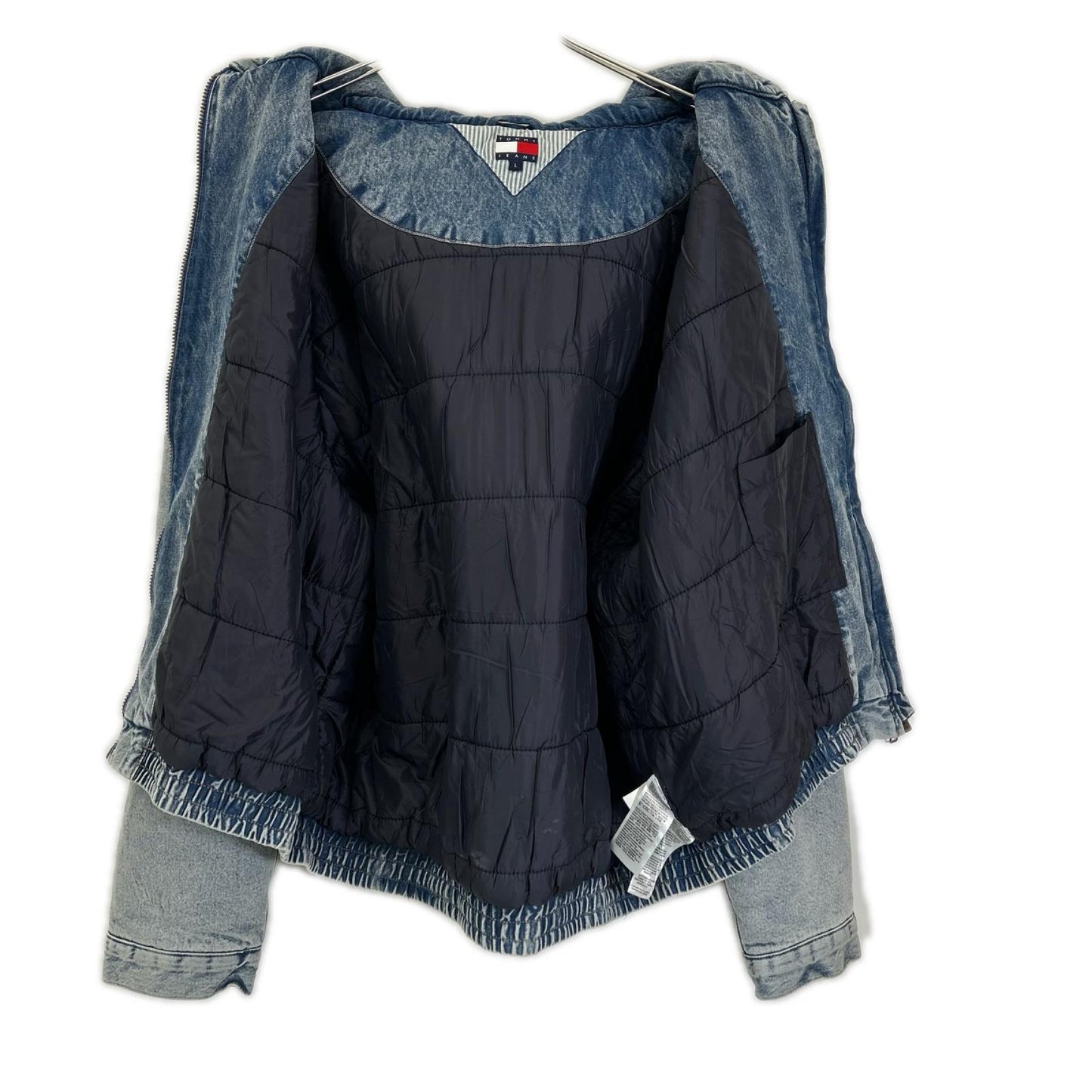 TOMMYHILFIGER トミーヒルフィガー インディゴ ライトブルー デニムパデッドフードジャケット ジャケット