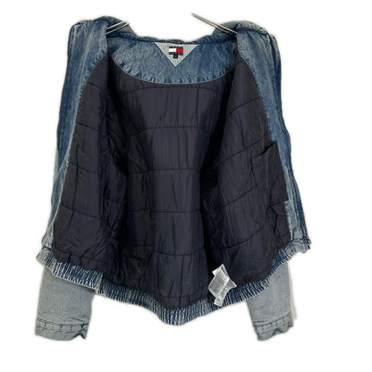 TOMMYHILFIGER トミーヒルフィガー インディゴ ライトブルー デニムパデッドフードジャケット ジャケット