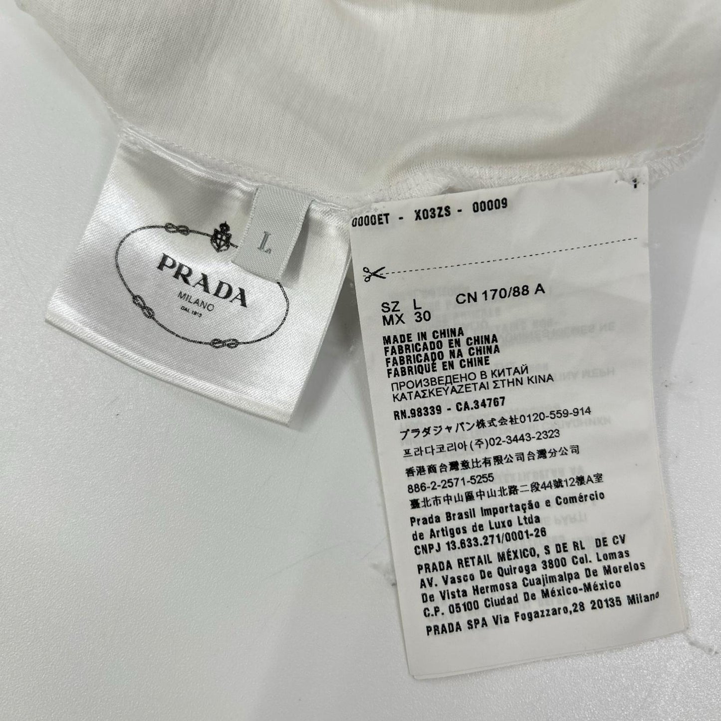 PRADA プラダ 17年 ホワイト デタッチャブル ピンクフリル Tシャツ トップス