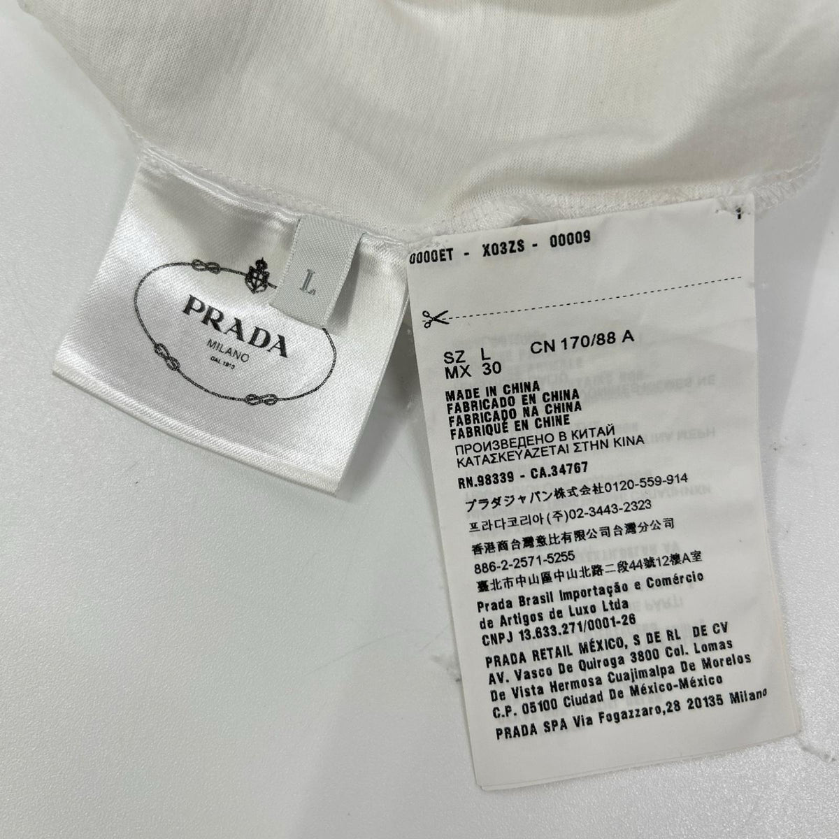 PRADA プラダ 17年 ホワイト デタッチャブル ピンクフリル Tシャツ トップス