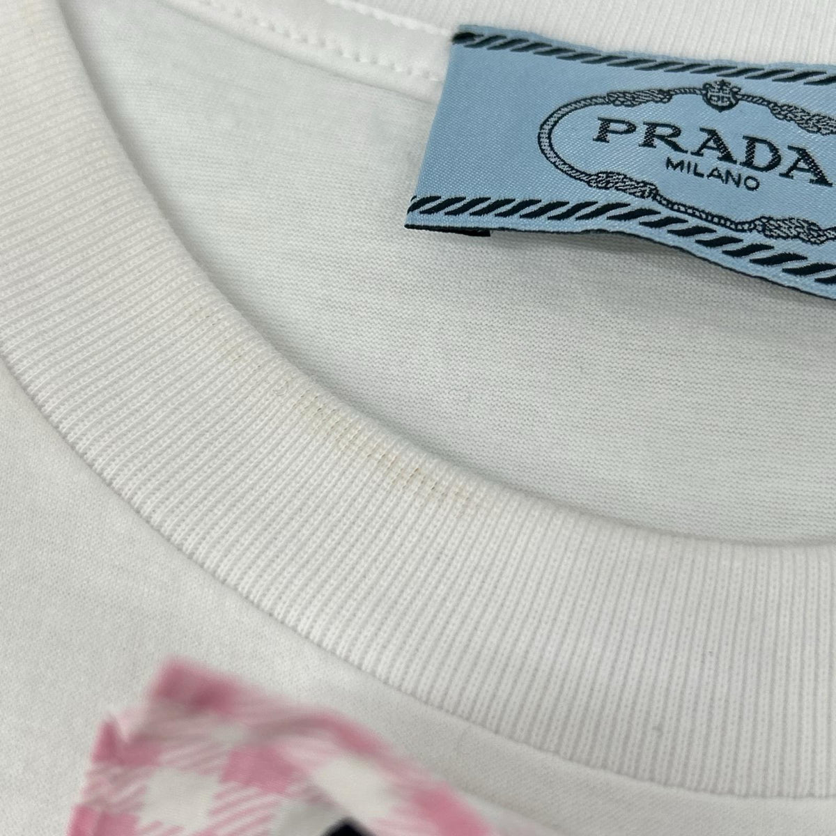 PRADA プラダ 17年 ホワイト デタッチャブル ピンクフリル Tシャツ トップス