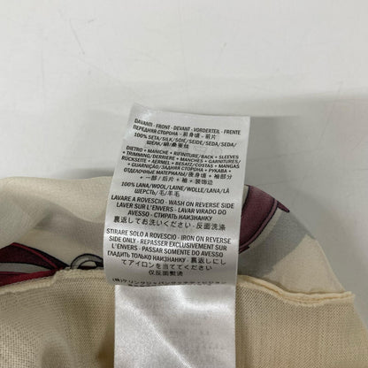 GUCCI グッチ 395797 アイボリー シルク×ウール 切替 柄 半袖ニット トップス