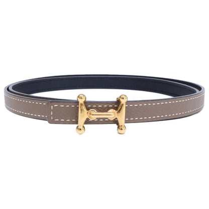 HERMES エルメス Y刻 モールH ミニバックル ブラック/エトゥープ ベルト