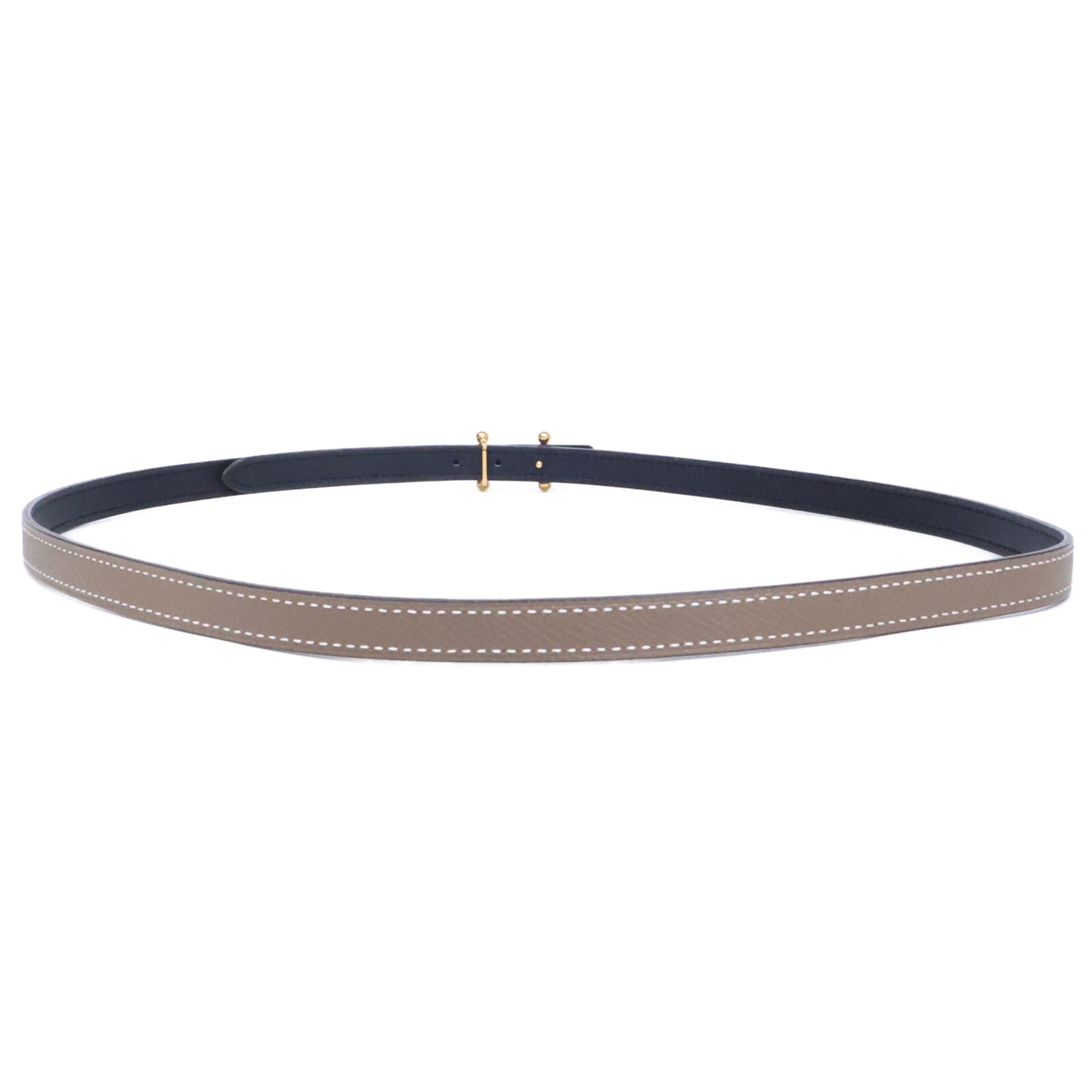 HERMES エルメス Y刻 モールH ミニバックル ブラック/エトゥープ ベルト