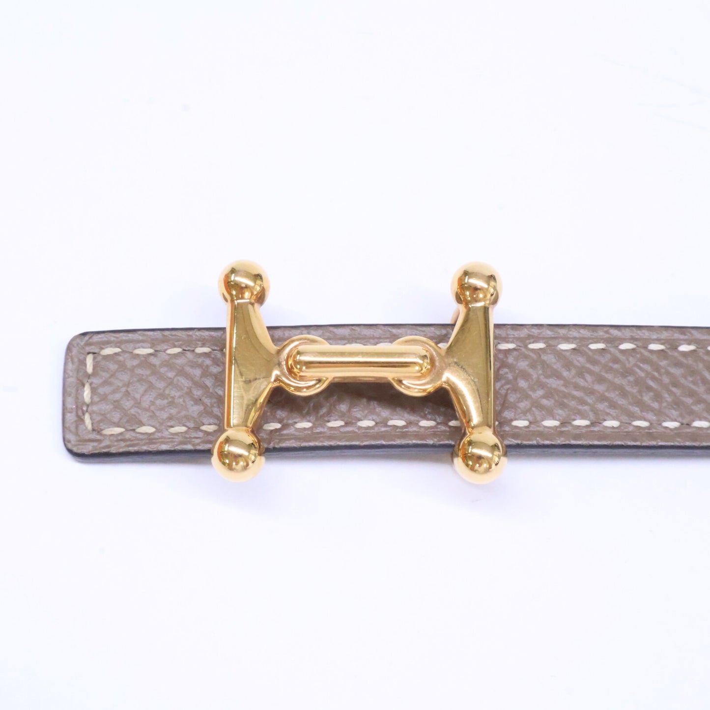 HERMES エルメス Y刻 モールH ミニバックル ブラック/エトゥープ ベルト