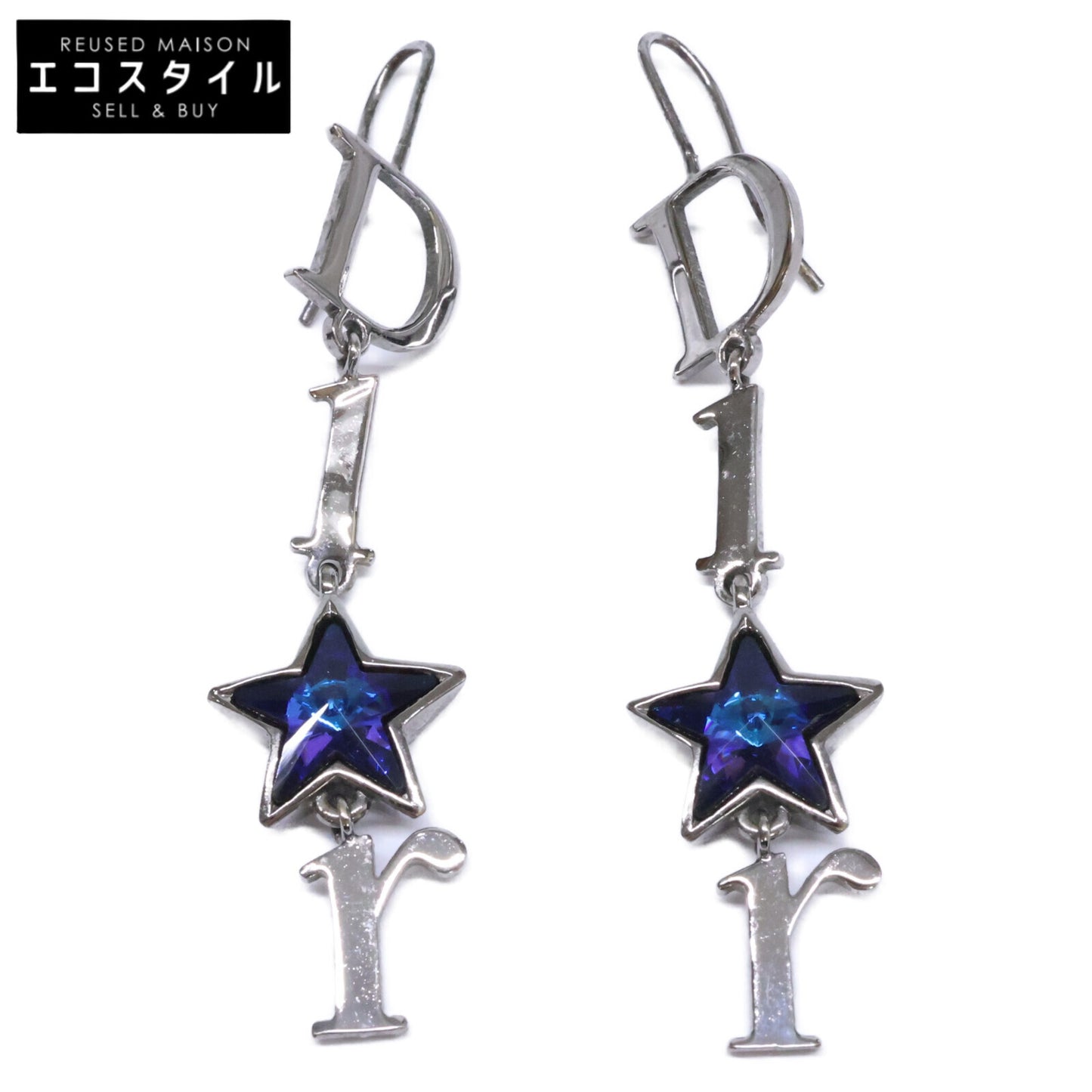 DIOR ディオール ブルースター ロゴ ダングル ピアス