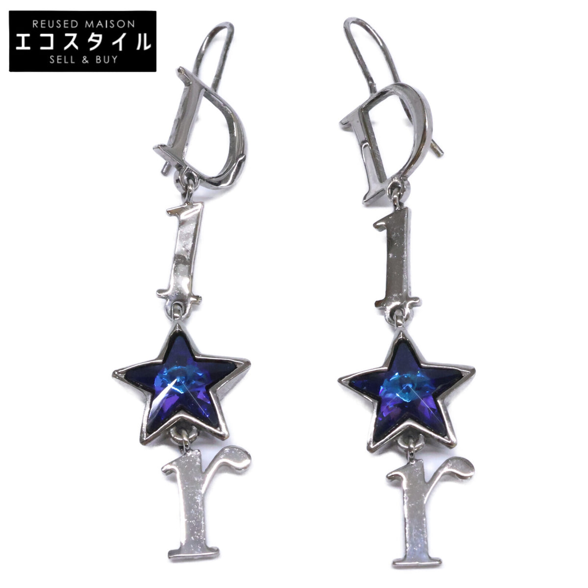 DIOR ディオール ブルースター ロゴ ダングル ピアス