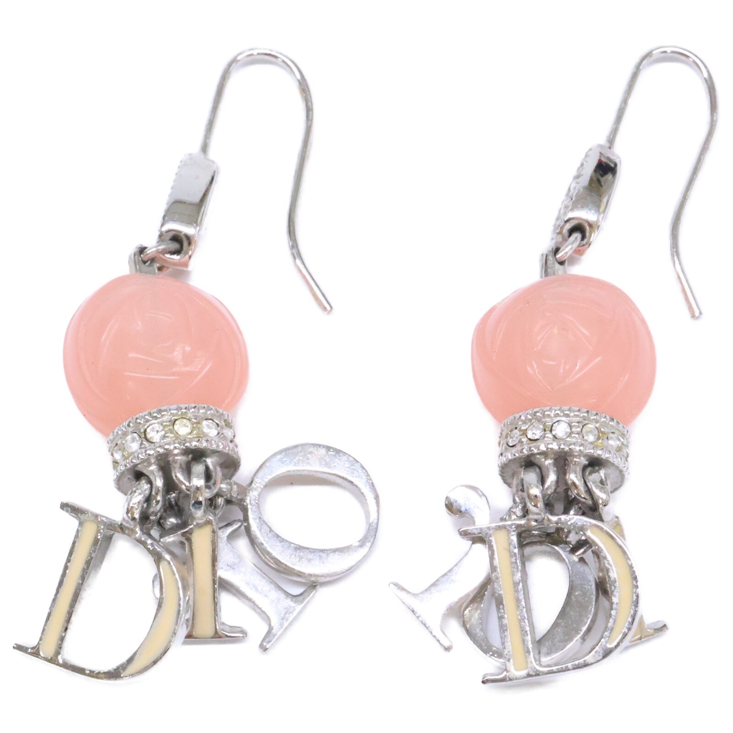 DIOR ディオール ローズモチーフ ロゴ ピアス