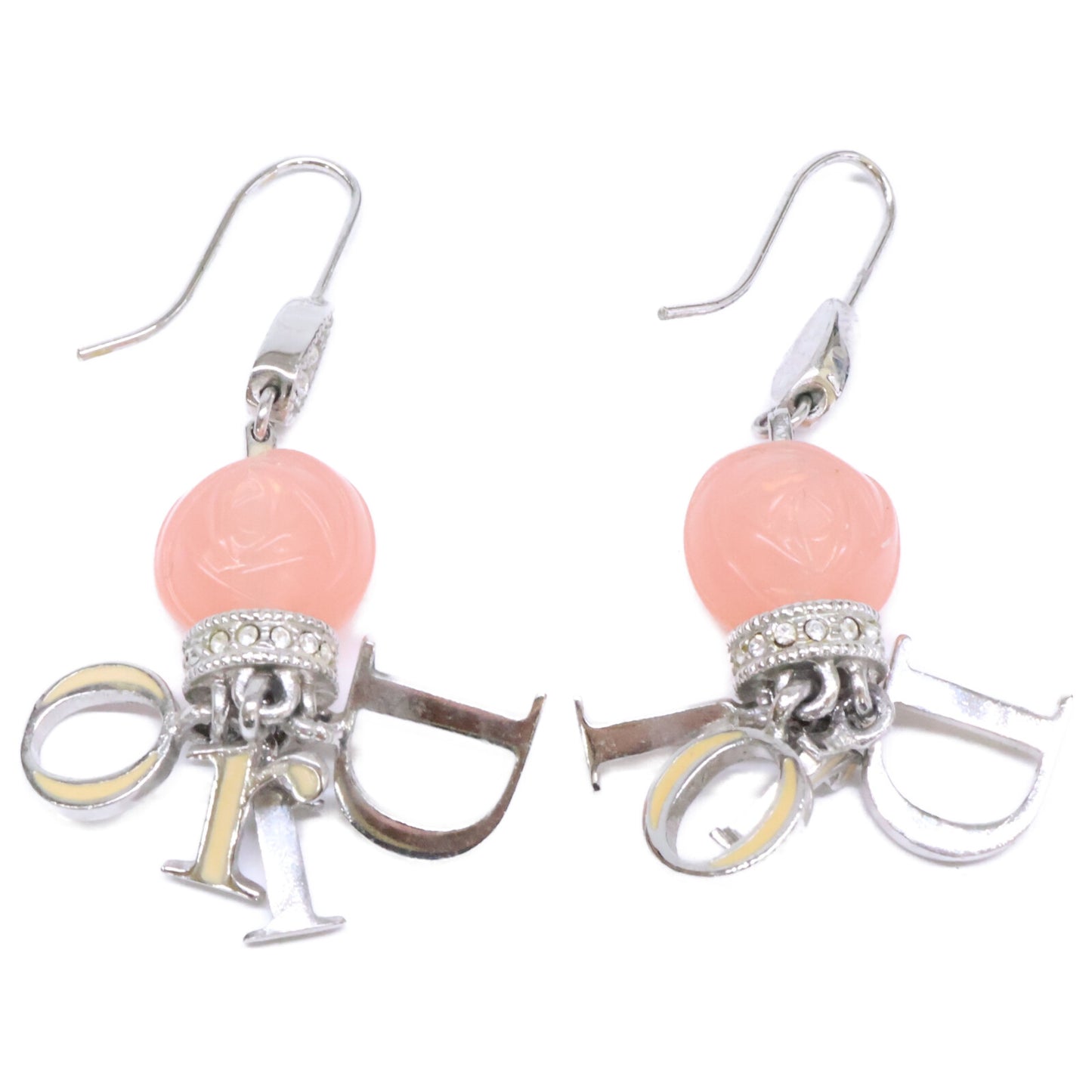 DIOR ディオール ローズモチーフ ロゴ ピアス