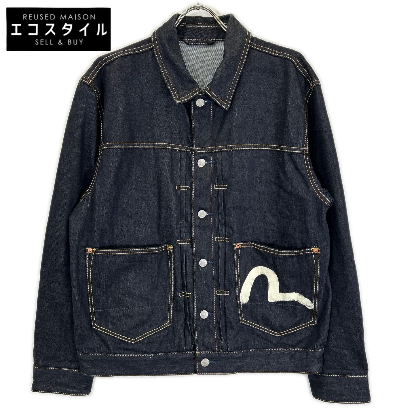 EVISU エヴィス 2ESHTM5DJ1241 インディゴ エクリュカモメプリント デニムジャケット ジャケット