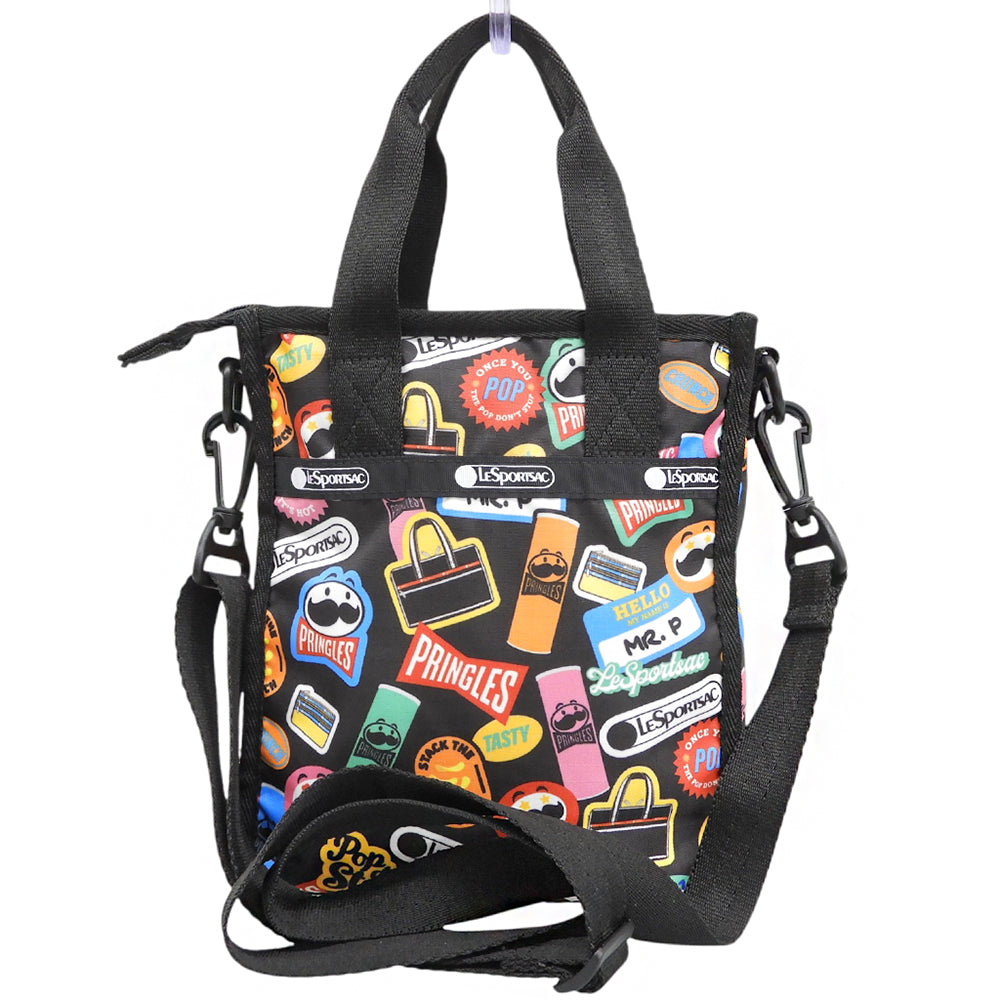 LESPORTSAC レスポートサック 美品 Pringles MINI N/S TOTE 2WAY バッグ ショルダーバッグ レディース ブラック ショルダーバッグ