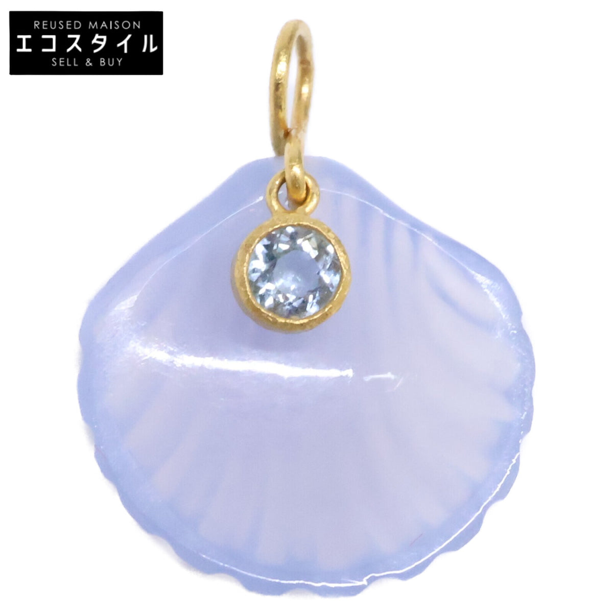 Marie-Helene de Taillac マリーエレーヌドゥタイヤック 【美品】22K カラーストーン シェル チャーム ペンダントトップ