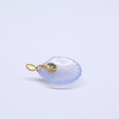 Marie-Helene de Taillac マリーエレーヌドゥタイヤック 【美品】22K カラーストーン シェル チャーム ペンダントトップ