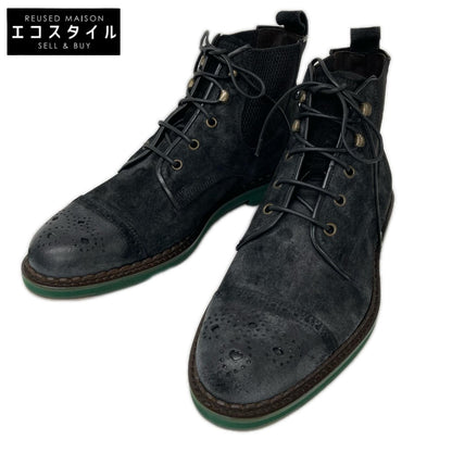 JIMMY CHOO ジミーチュウ 【新品同様】スエード レースアップ サイドゴア キャップトゥ ブーツ シューズ