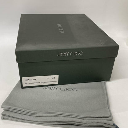 JIMMY CHOO ジミーチュウ 【新品同様】スエード レースアップ サイドゴア キャップトゥ ブーツ シューズ