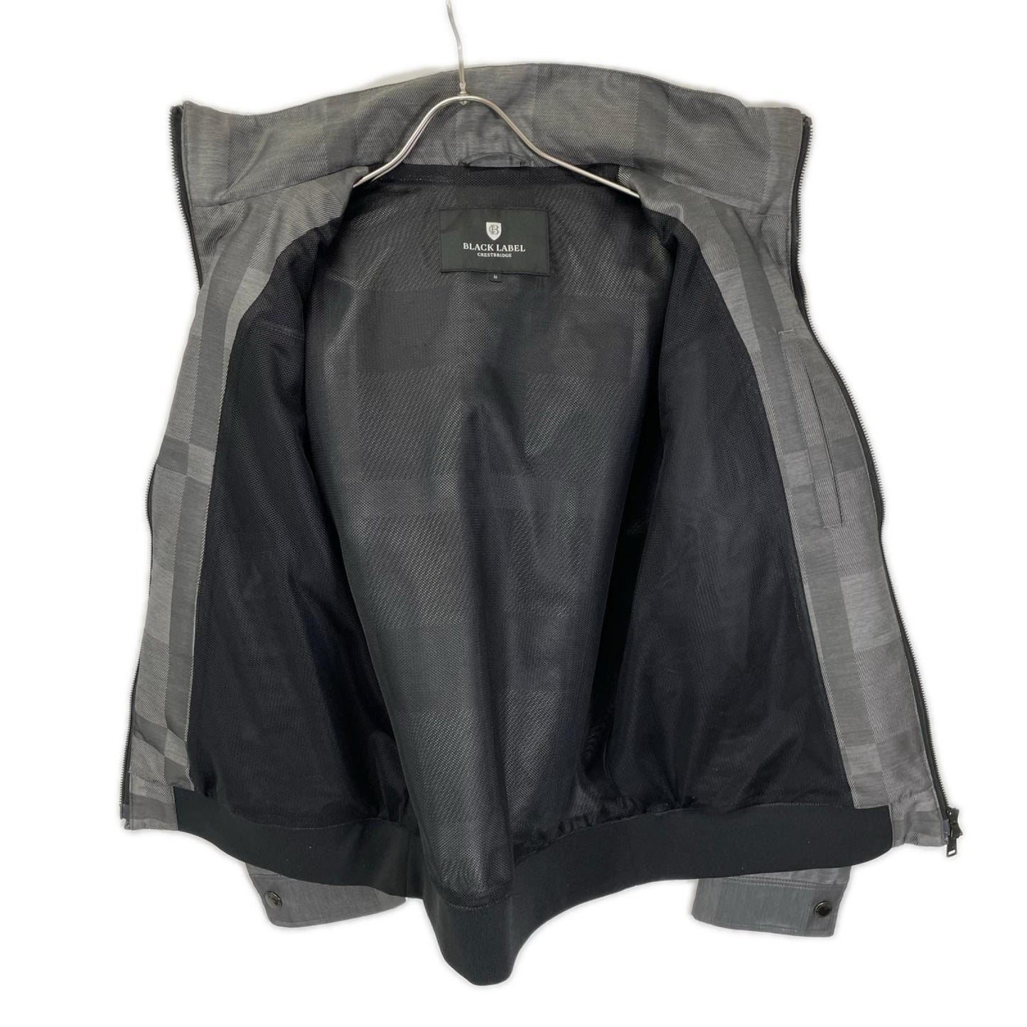 BLACK LABEL CRESTBRIDGE ブラックレーベルクレストブリッジ 51F03-202-06 グレー チェック ナイロン ジップパーカー ジャケット ジャケット
