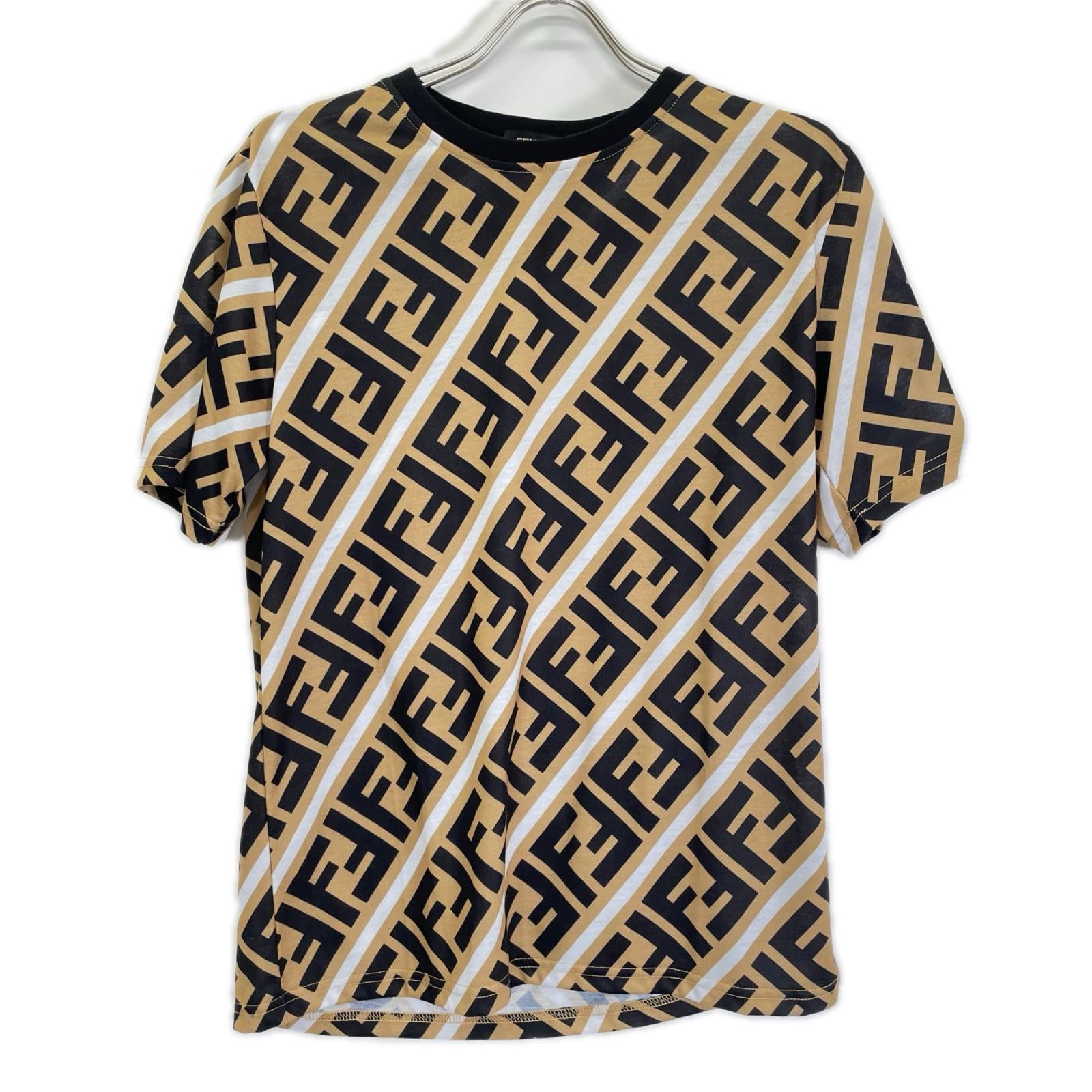 FENDI フェンディ FY0636 ブラウン 総柄 ズッカ柄 半袖Tシャツ トップス