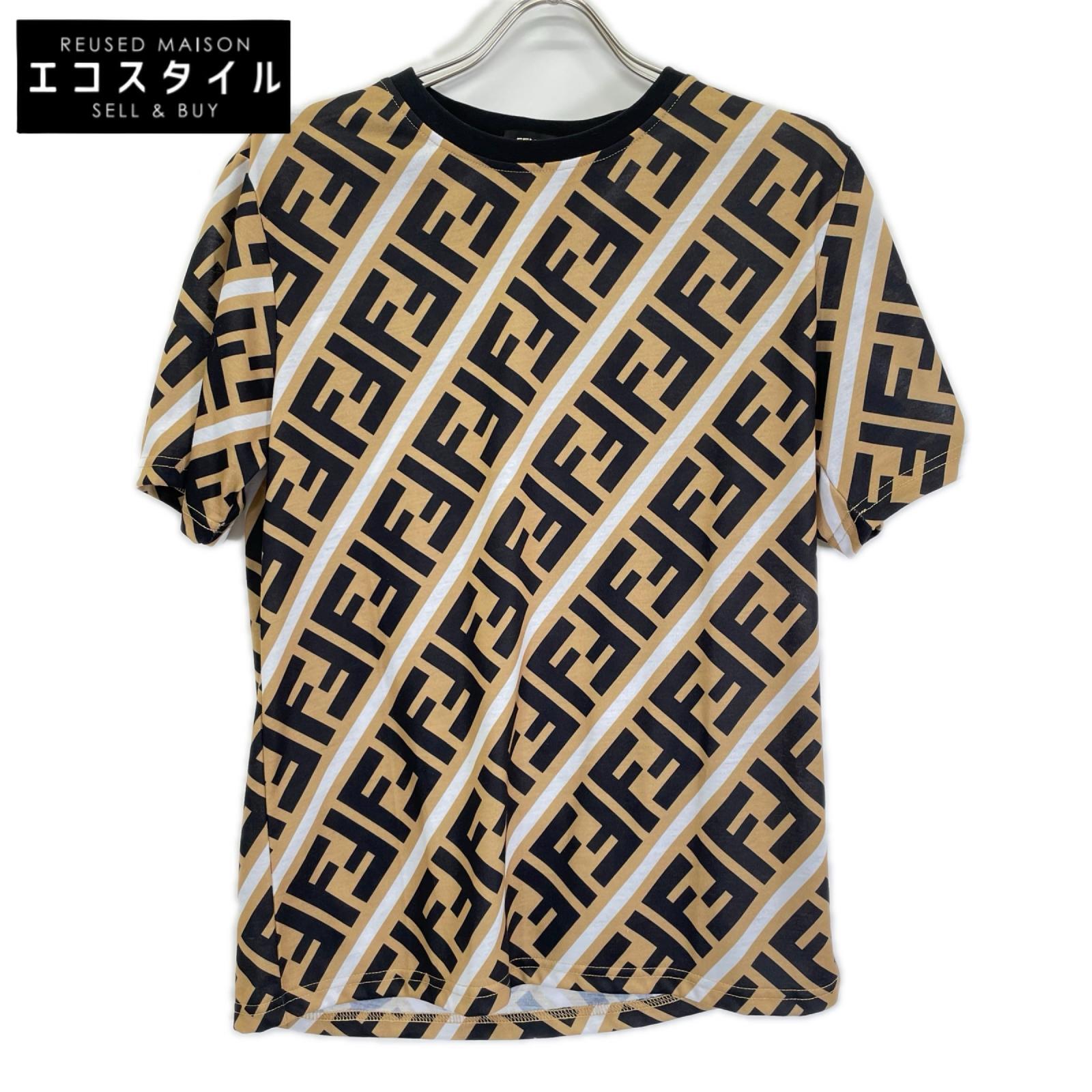 FENDI フェンディ FY0636 ブラウン 総柄 ズッカ柄 半袖Tシャツ トップス