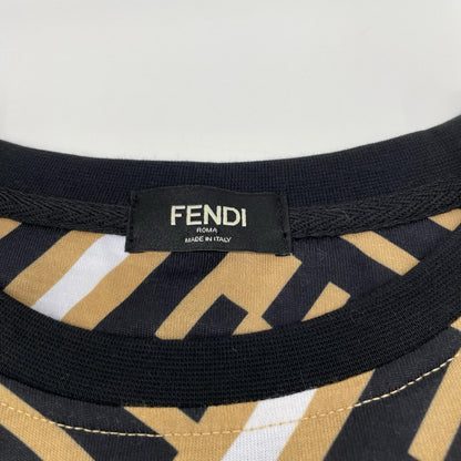 FENDI フェンディ FY0636 ブラウン 総柄 ズッカ柄 半袖Tシャツ トップス