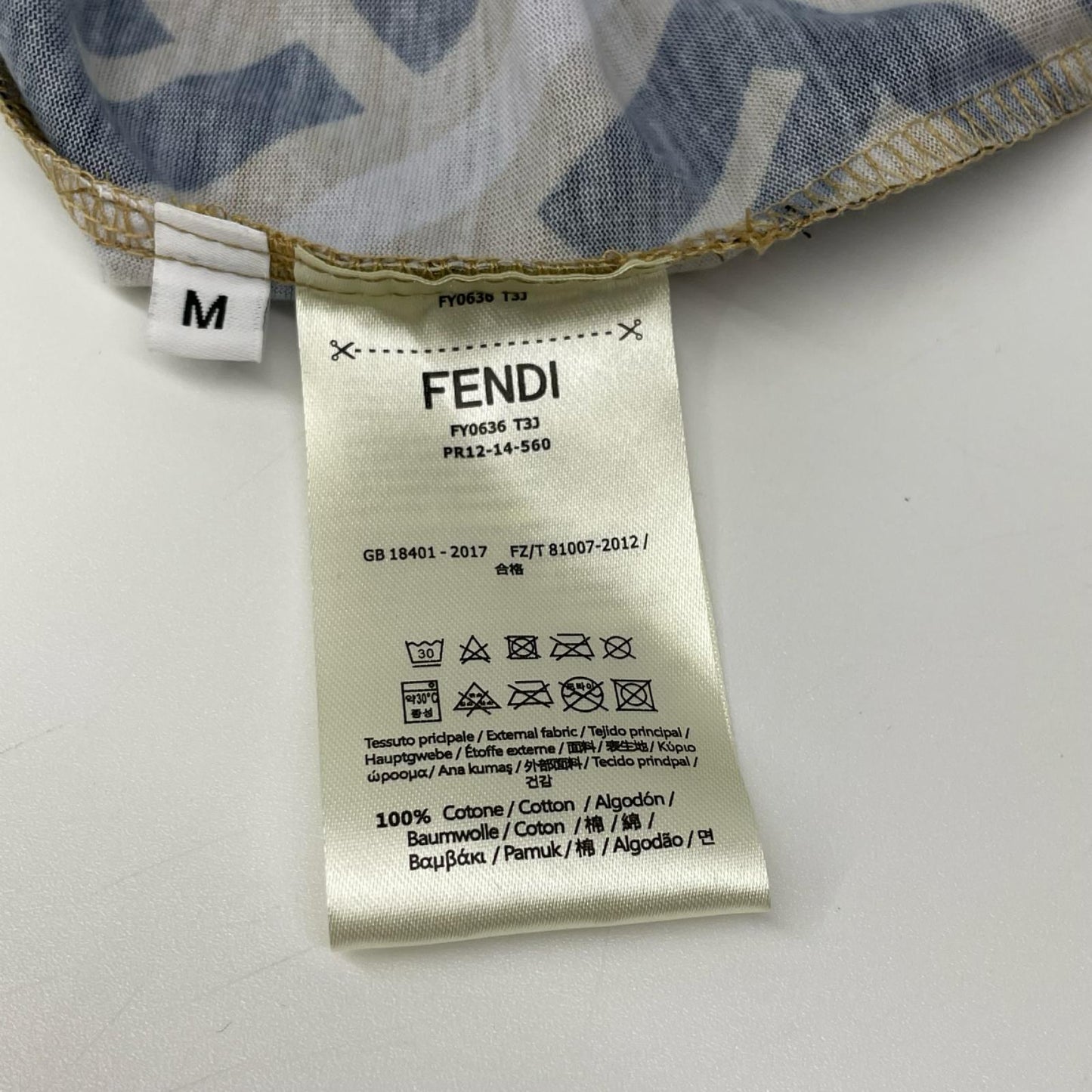 FENDI フェンディ FY0636 ブラウン 総柄 ズッカ柄 半袖Tシャツ トップス