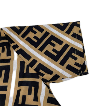 FENDI フェンディ FY0636 ブラウン 総柄 ズッカ柄 半袖Tシャツ トップス