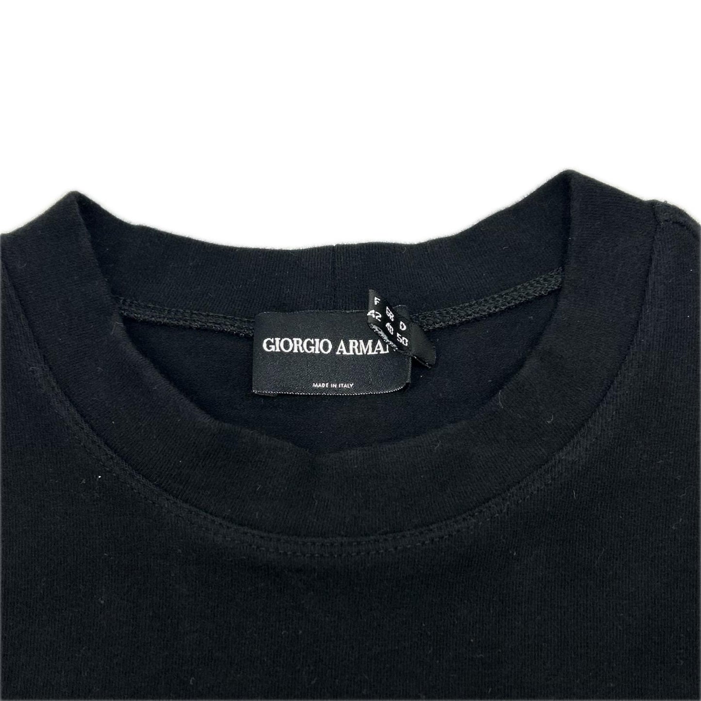 GIORGIOARMANI ジョルジオアルマーニ 90年代 ブラック プリント ポートフォリオ半袖 Tシャツ トップス