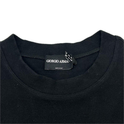 GIORGIOARMANI ジョルジオアルマーニ 90年代 ブラック プリント ポートフォリオ半袖 Tシャツ トップス