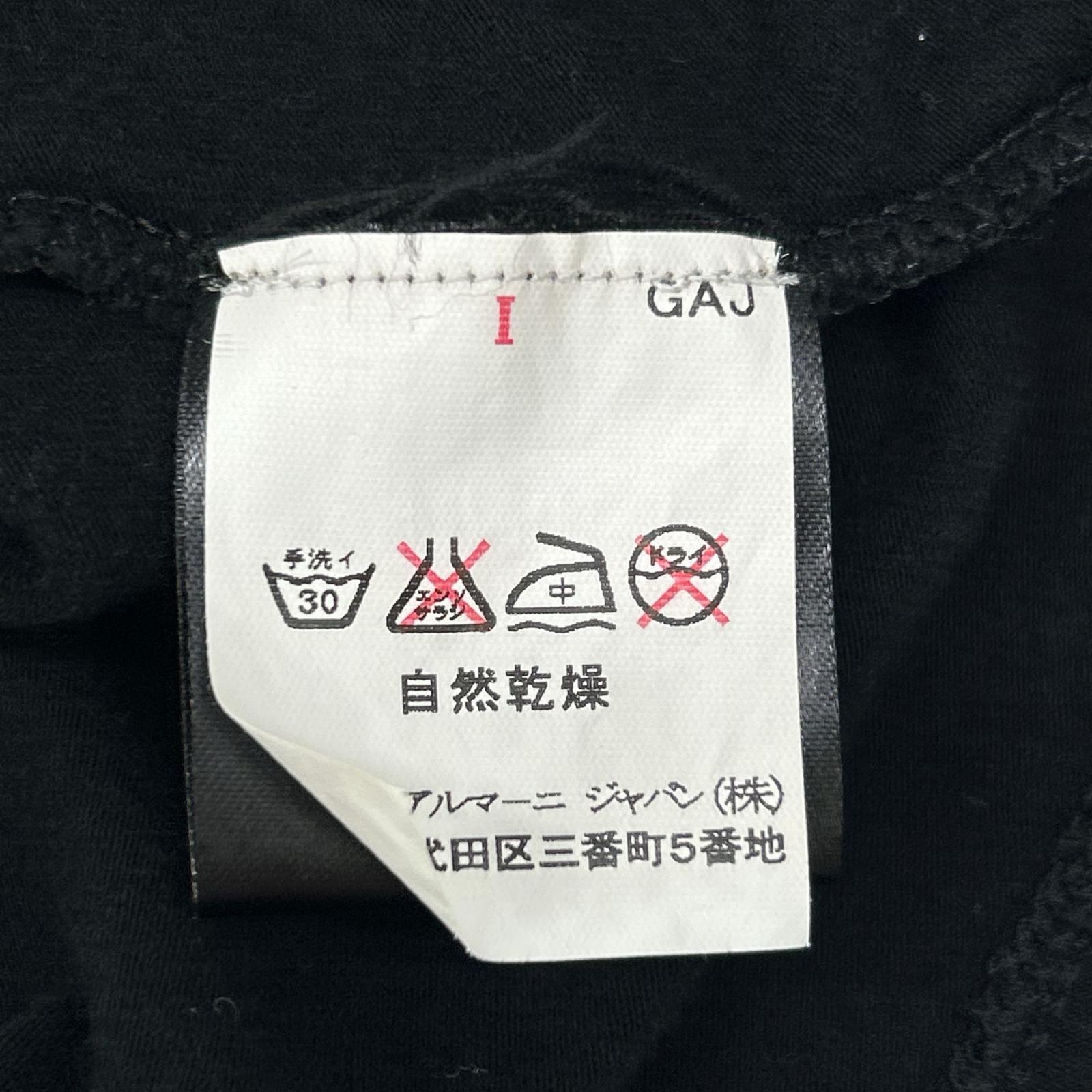 GIORGIOARMANI ジョルジオアルマーニ 90年代 ブラック プリント ポートフォリオ半袖 Tシャツ トップス
