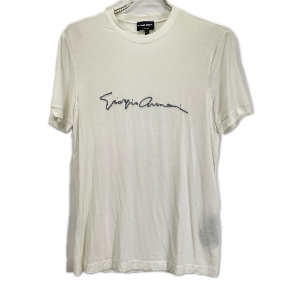 GIORGIOARMANI ジョルジオアルマーニ 3GST54 ホワイト ロゴ デザイン 半袖 Tシャツ トップス
