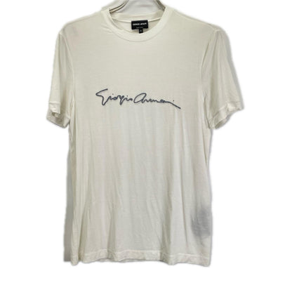 GIORGIOARMANI ジョルジオアルマーニ 3GST54 ホワイト ロゴ デザイン 半袖 Tシャツ トップス