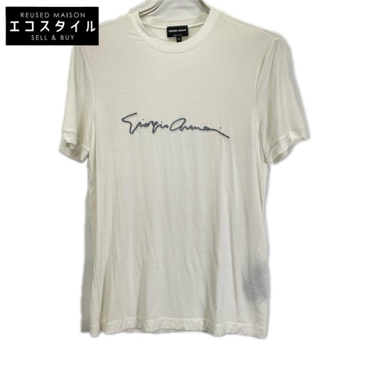 GIORGIOARMANI ジョルジオアルマーニ 3GST54 ホワイト ロゴ デザイン 半袖 Tシャツ トップス