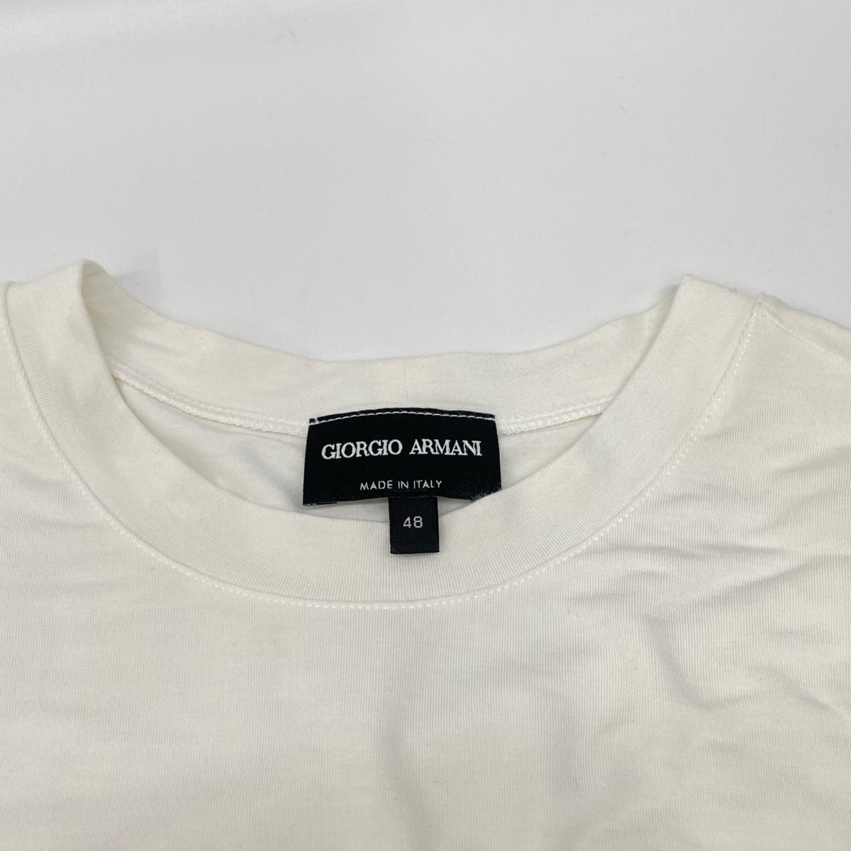 GIORGIOARMANI ジョルジオアルマーニ 3GST54 ホワイト ロゴ デザイン 半袖 Tシャツ トップス