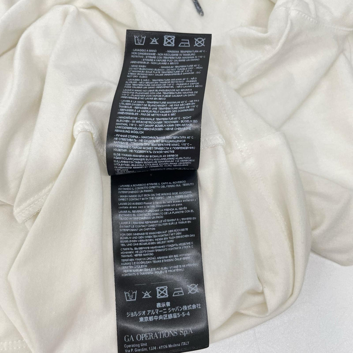 GIORGIOARMANI ジョルジオアルマーニ 3GST54 ホワイト ロゴ デザイン 半袖 Tシャツ トップス