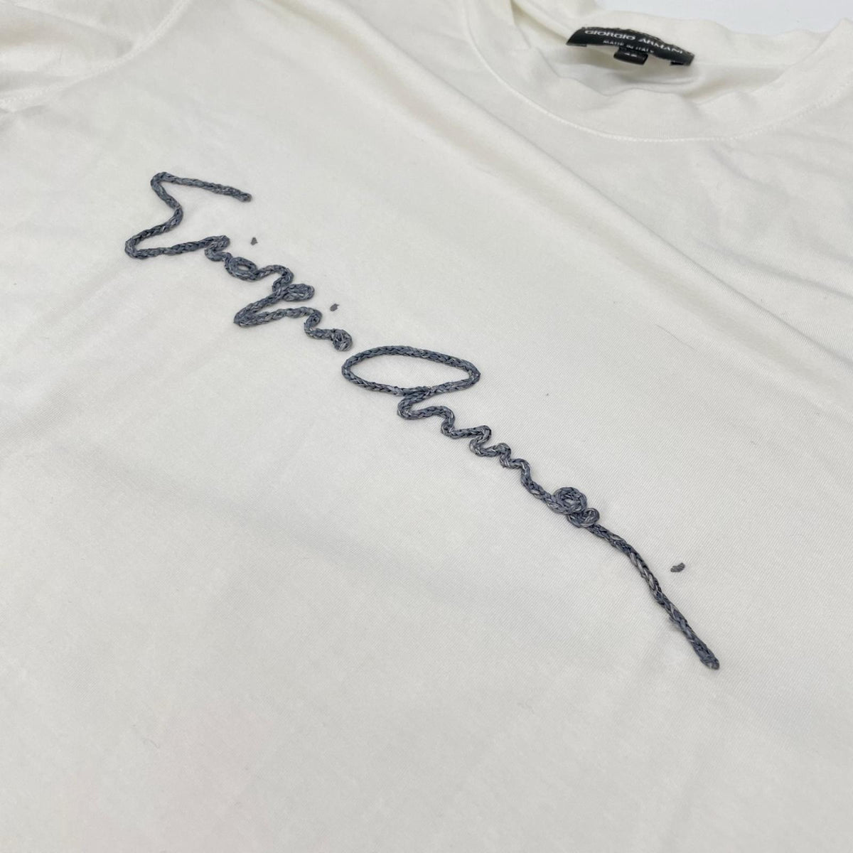GIORGIOARMANI ジョルジオアルマーニ 3GST54 ホワイト ロゴ デザイン 半袖 Tシャツ トップス