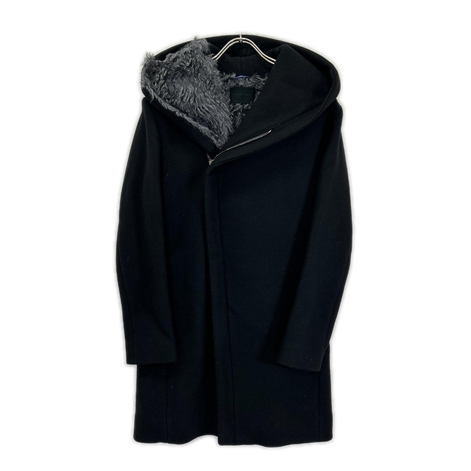 jun hashimoto ジュンハシモト ×STEIFF 1011820006 ブラック WRAP HOODED COAT コート