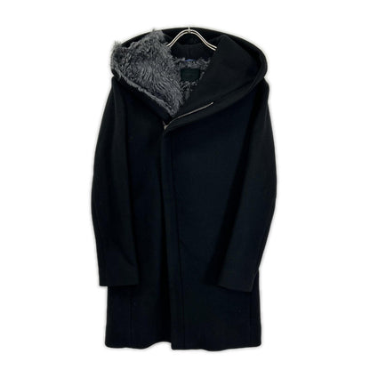 jun hashimoto ジュンハシモト ×STEIFF 1011820006 ブラック WRAP HOODED COAT コート